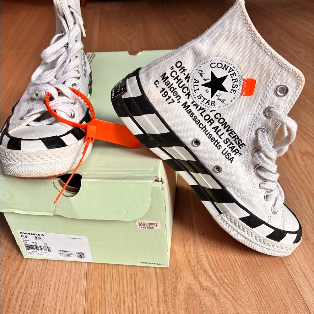Off-White Converse High-Top Sneakers - White and Black